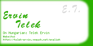 ervin telek business card